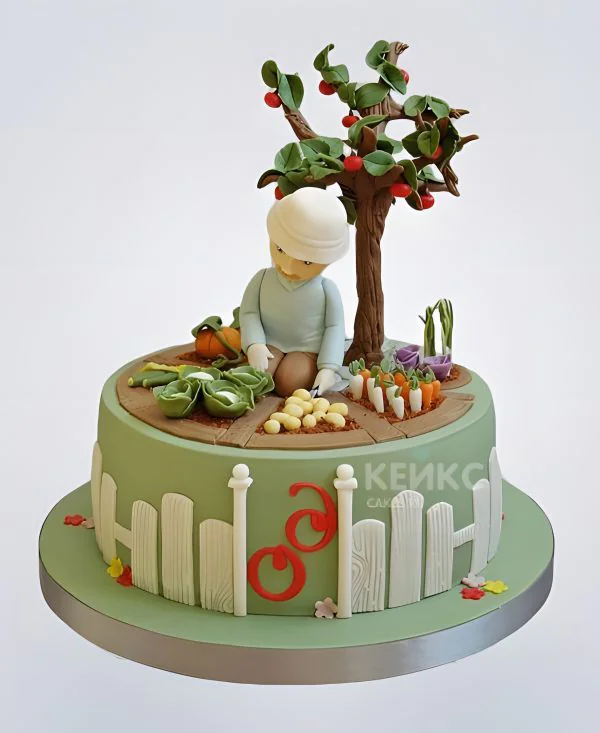 Зеленый торт с деревом Зеленый торт с деревом Фото