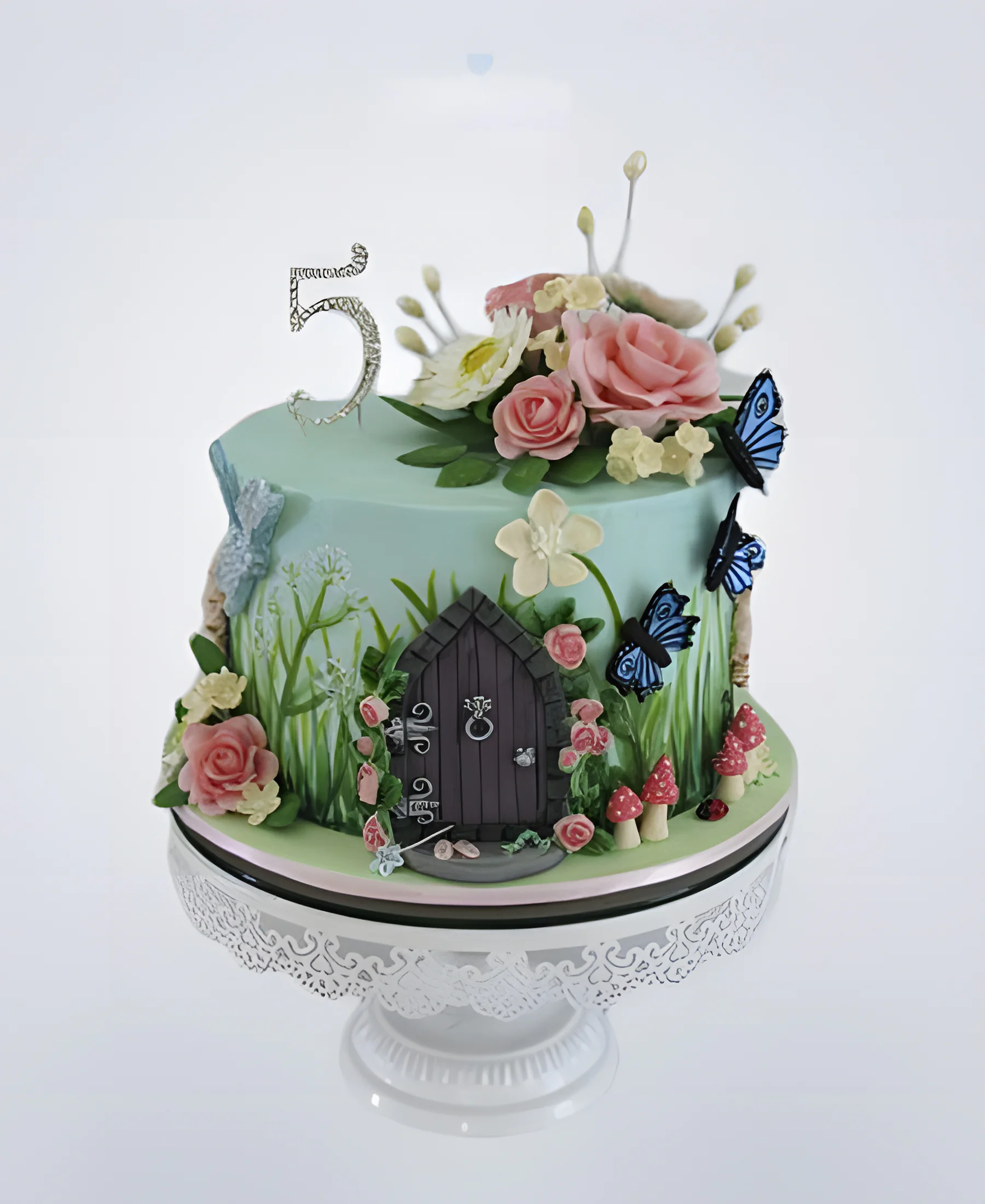 Торт с цветами на 5 лет девочке Фото