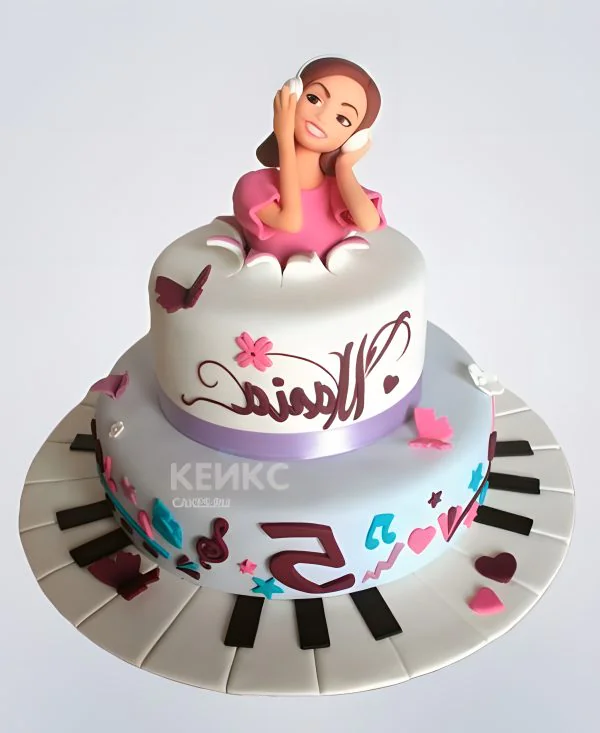 Торт с пианино на 5 лет девочке Торт с пианино на 5 лет девочке Фото