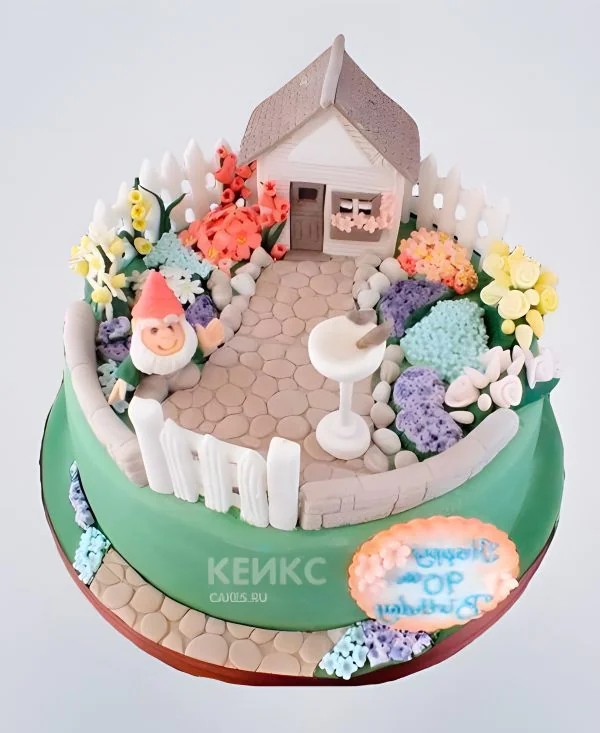 Торт с домом и садом Торт с домом и садом Фото