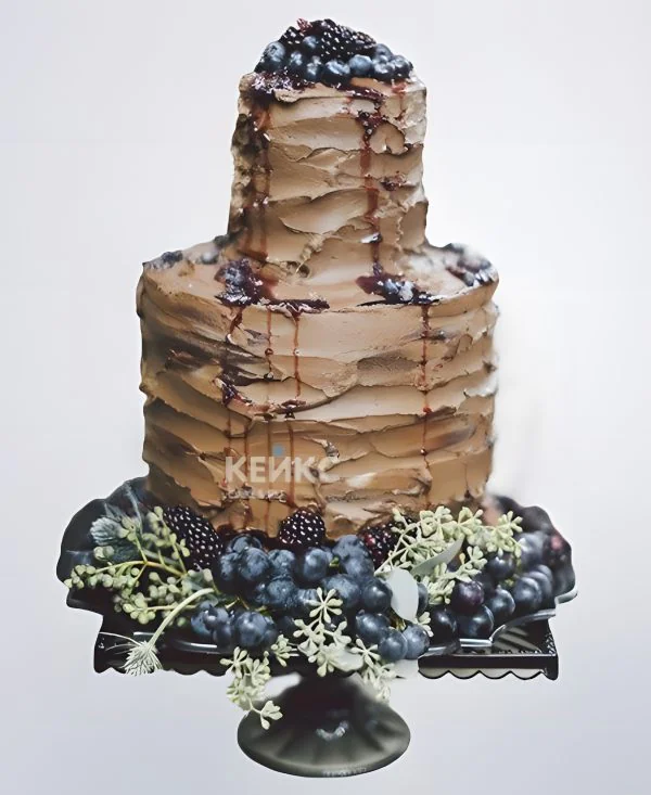 Торт двухъярусный с виноградом Торт двухъярусный с виноградом Фото