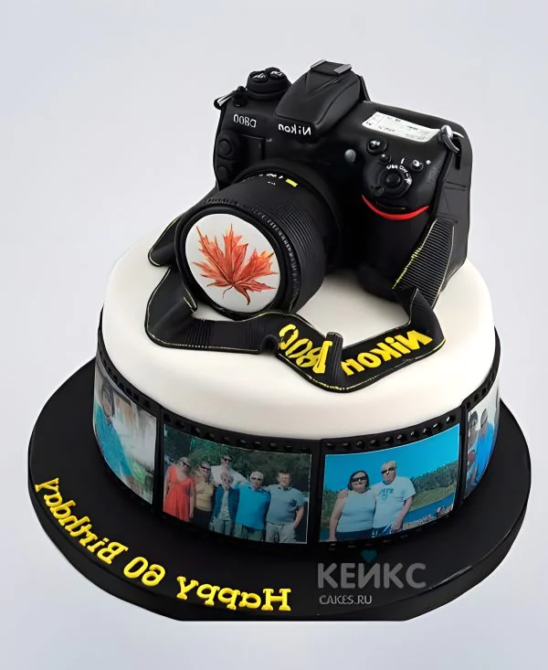 Торт с фотоаппаратом и фотографиями Торт с фотоаппаратом и фотографиями Фото