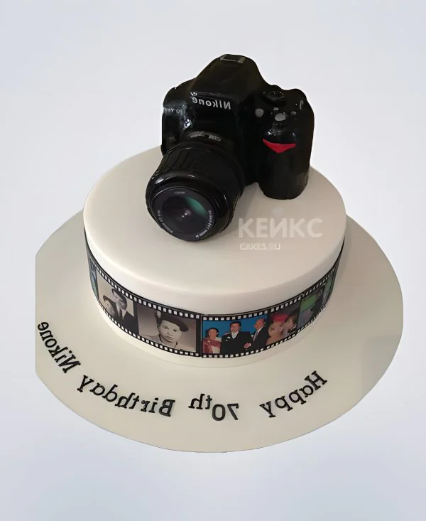 Прикольный торт с фотоаппаратом Прикольный торт с фотоаппаратом Фото