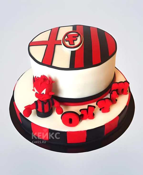 Необычный футбольный торт Милан Необычный футбольный торт Милан Фото