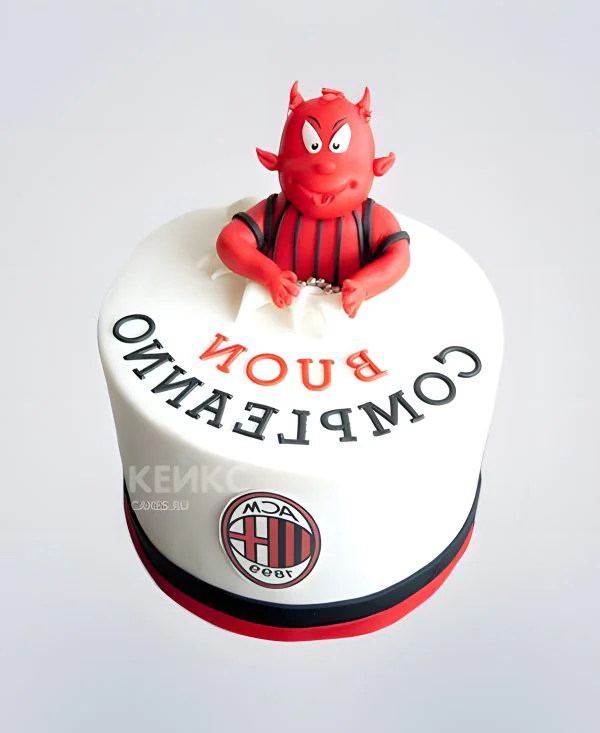 Крутой футбольный торт Милан с надписью Крутой футбольный торт Милан с надписью Фото