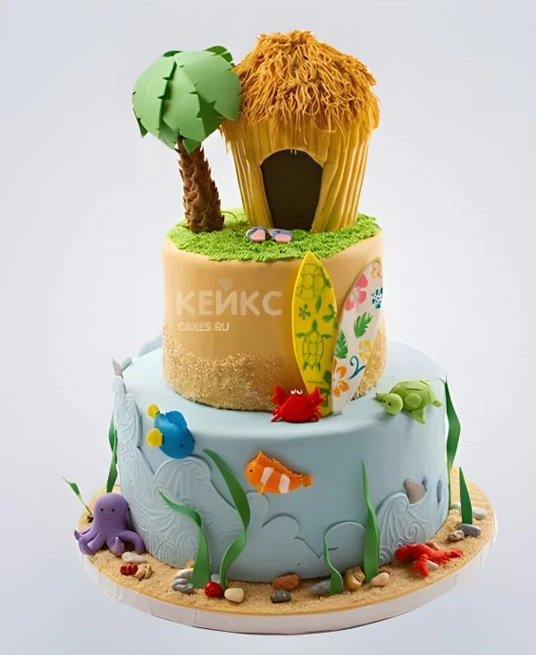 Торт в стиле гавайской вечеринки Торт в стиле гавайской вечеринки Фото