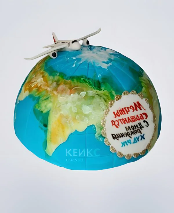 Торт на день рождения в виде земного шара Торт на день рождения в виде земного шара Фото