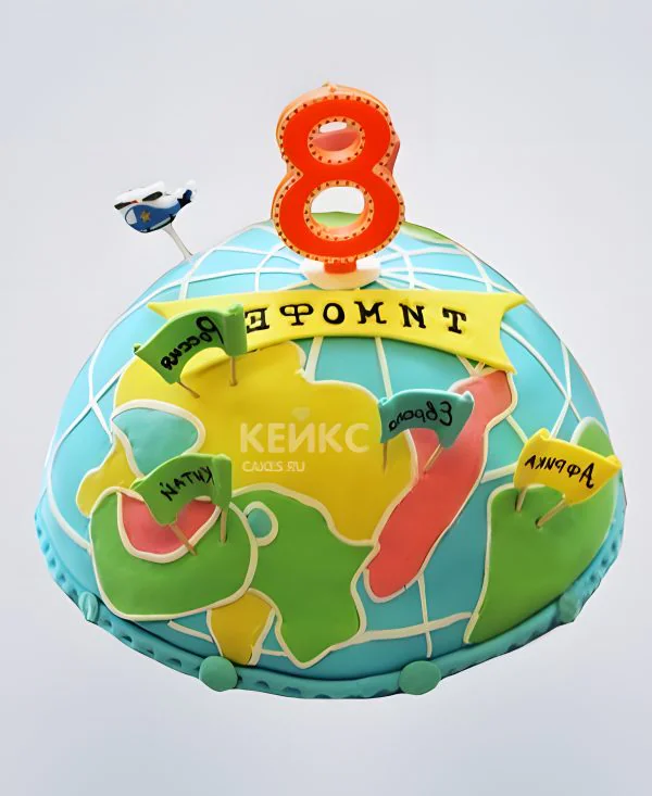 Торт планета Земля на день рождения мальчику Фото