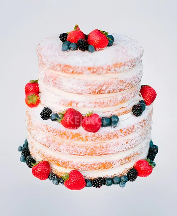 Открытый торт с ягодами сверху Открытый торт с ягодами сверху Фото