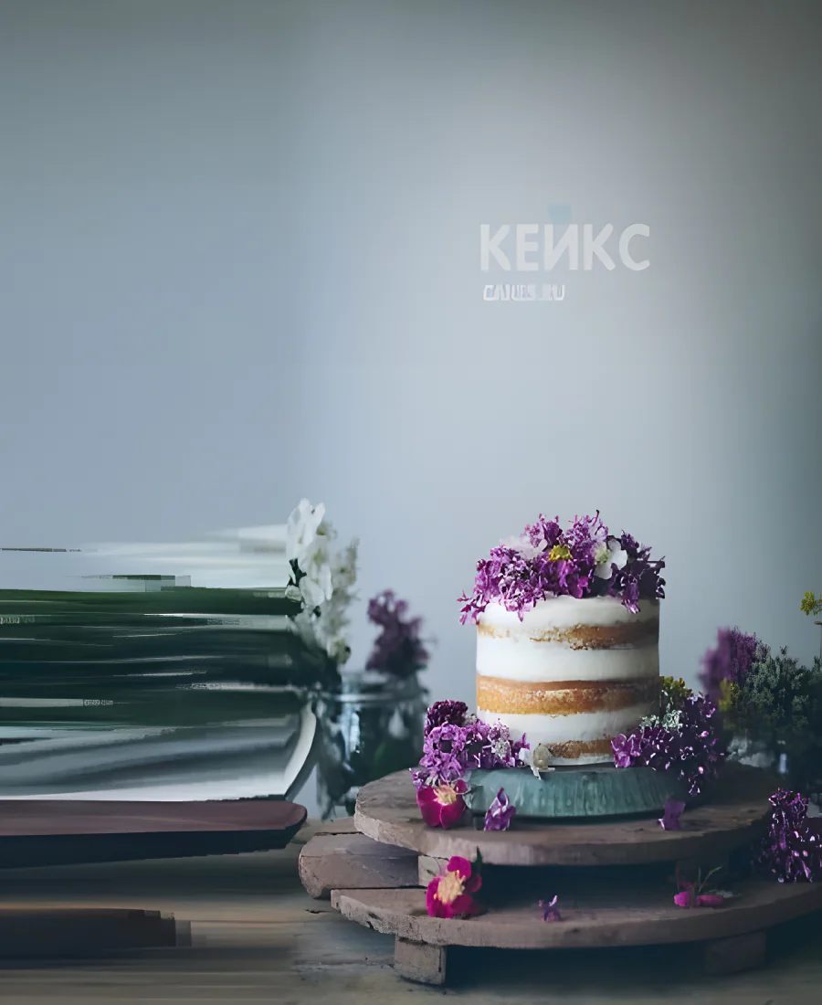 Мини-торт с живыми цветами и открытыми коржами Мини-торт с живыми цветами и открытыми коржами Фото