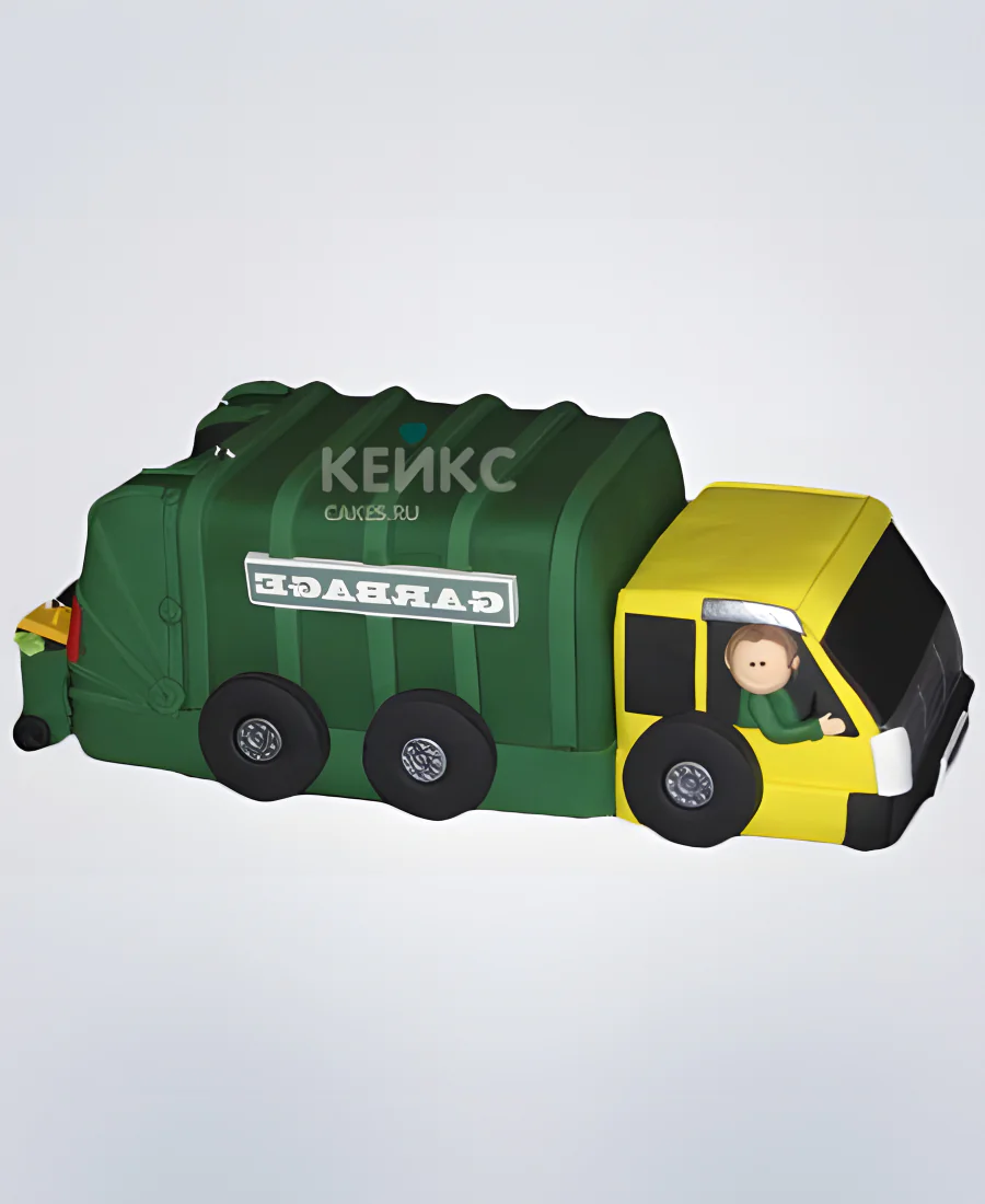 Торт 3D в виде грузовой машины из мастики Фото