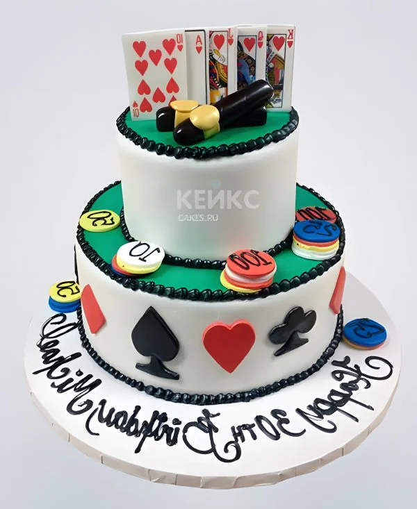 Эффектный торт казино с сигарами Фото
