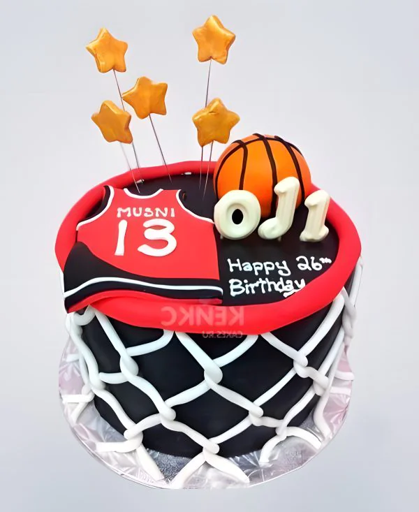 Торт на день рождения 13 лет мальчику-баскетболисту Фото