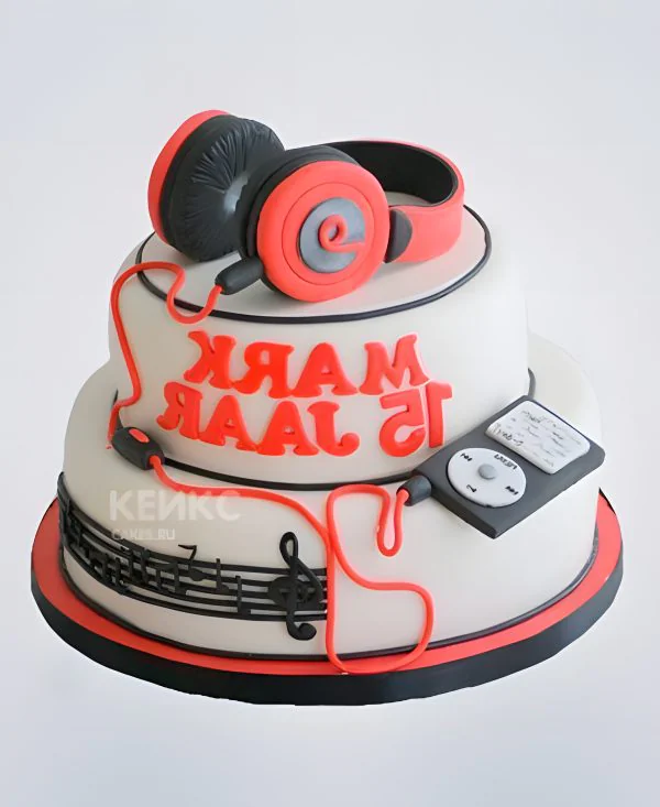 Торт с наушниками и плеером Торт с наушниками и плеером Фото