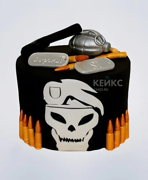 Торт с гранатой и черепом Торт с гранатой и черепом Фото