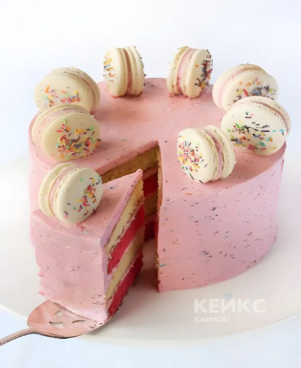 Вкусный розовый торт маме на день рождения Вкусный розовый торт маме на день рождения Фото