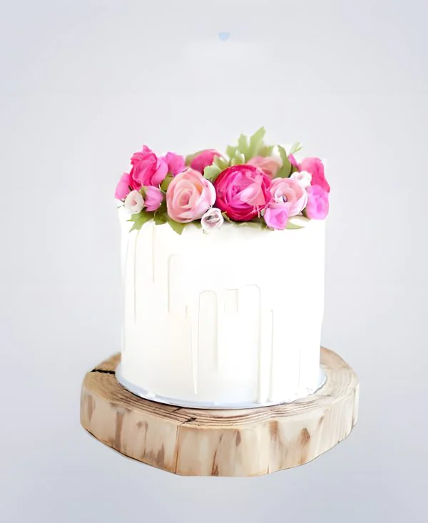 Торт для мамы с цветами и без мастики Фото