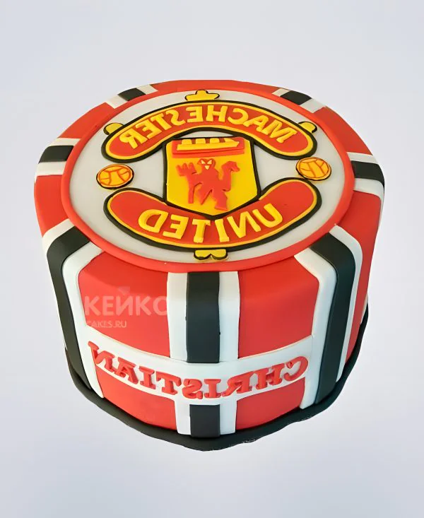 Яркий красный торт Манчестер Юнайтед Яркий красный торт Манчестер Юнайтед Фото