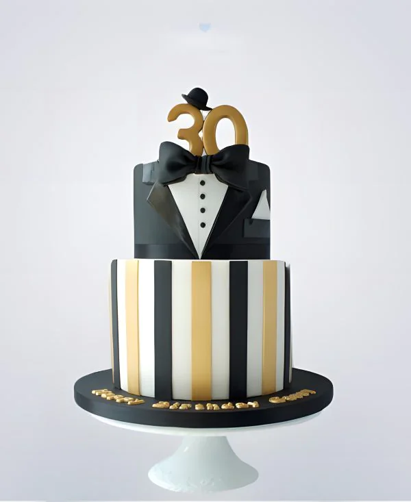 Торт в виде черного смокинга на юбилей мужчине 30 лет Фото