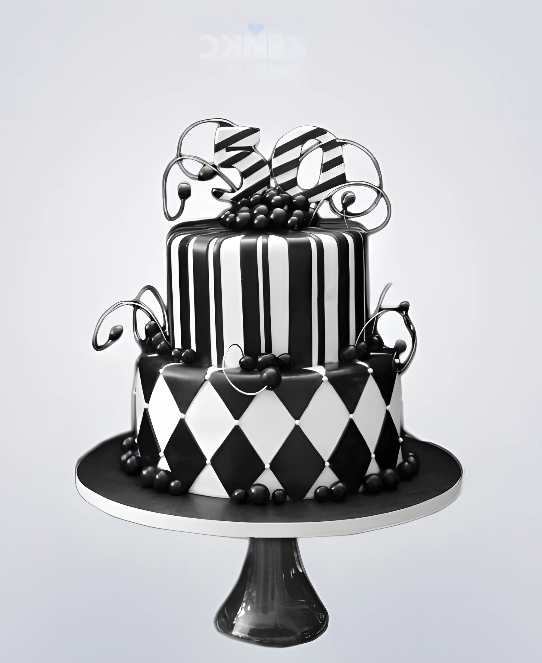 Торт на юбилей мужчине 55 лет черно-белый Фото