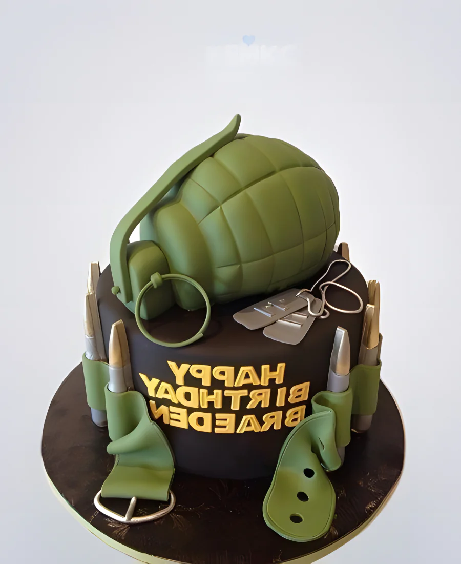 Торт на 23 февраля с гранатой и патронами Торт на 23 февраля с гранатой и патронами Фото