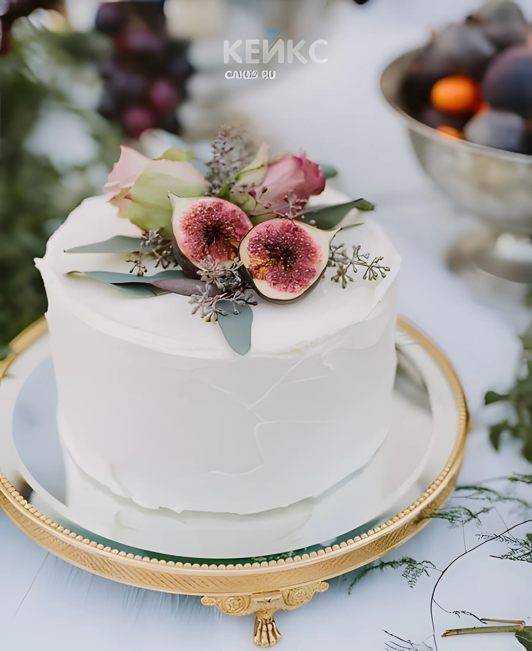 Простой торт на день рождения с инжиром Фото