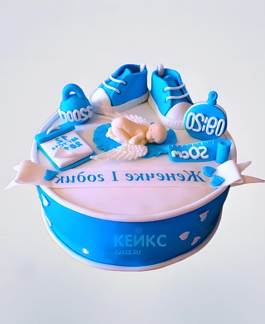 Торт с мастикой на 1 годик мальчику Торт с мастикой на 1 годик мальчику Фото