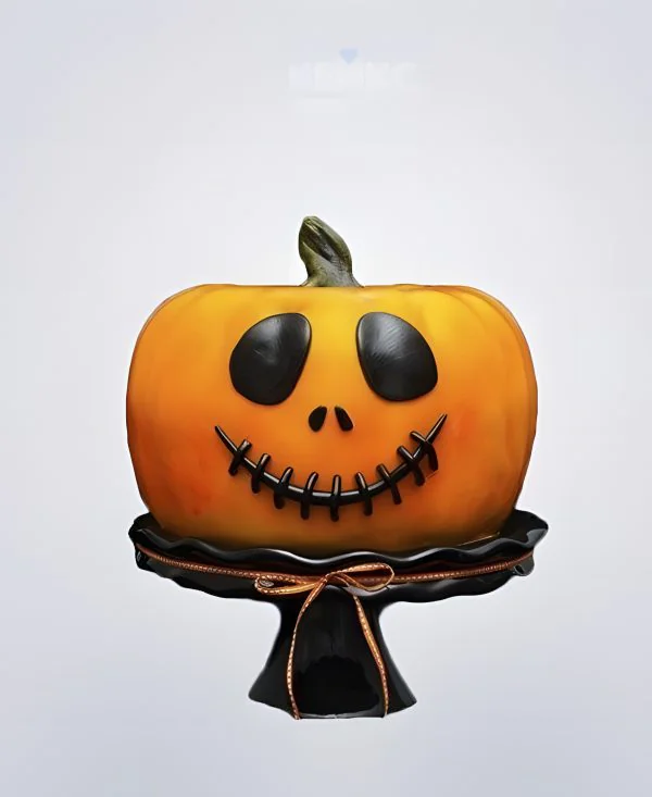 Оранжевый торт на Хэллоуин в виде тыквы Оранжевый торт на Хэллоуин в виде тыквы Фото