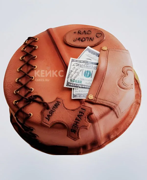 Прикольный торт на кожаную свадьбу с деньгами Прикольный торт на кожаную свадьбу с деньгами Фото