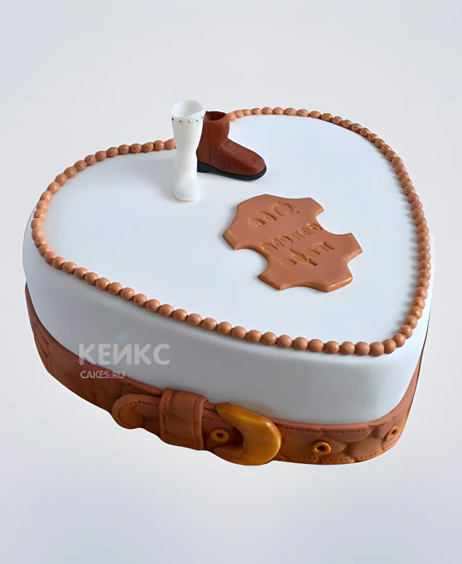 Торт сердце на кожаную годовщину свадьбы Торт сердце на кожаную годовщину свадьбы Фото