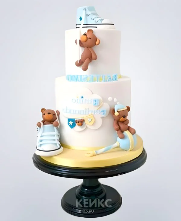 Милый торт с медвежатами и кедами Милый торт с медвежатами и кедами Фото
