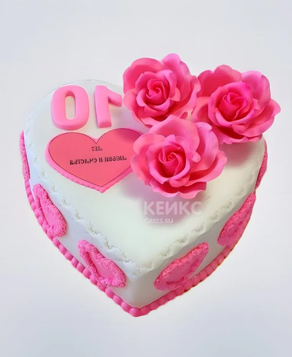 Торт на розовую свадьбу с розами из мастики Торт на розовую свадьбу с розами из мастики Фото