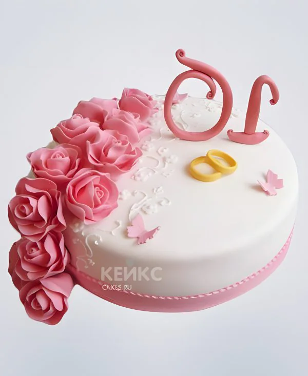 Розовый торт на 10 лет свадьбы Розовый торт на 10 лет свадьбы Фото