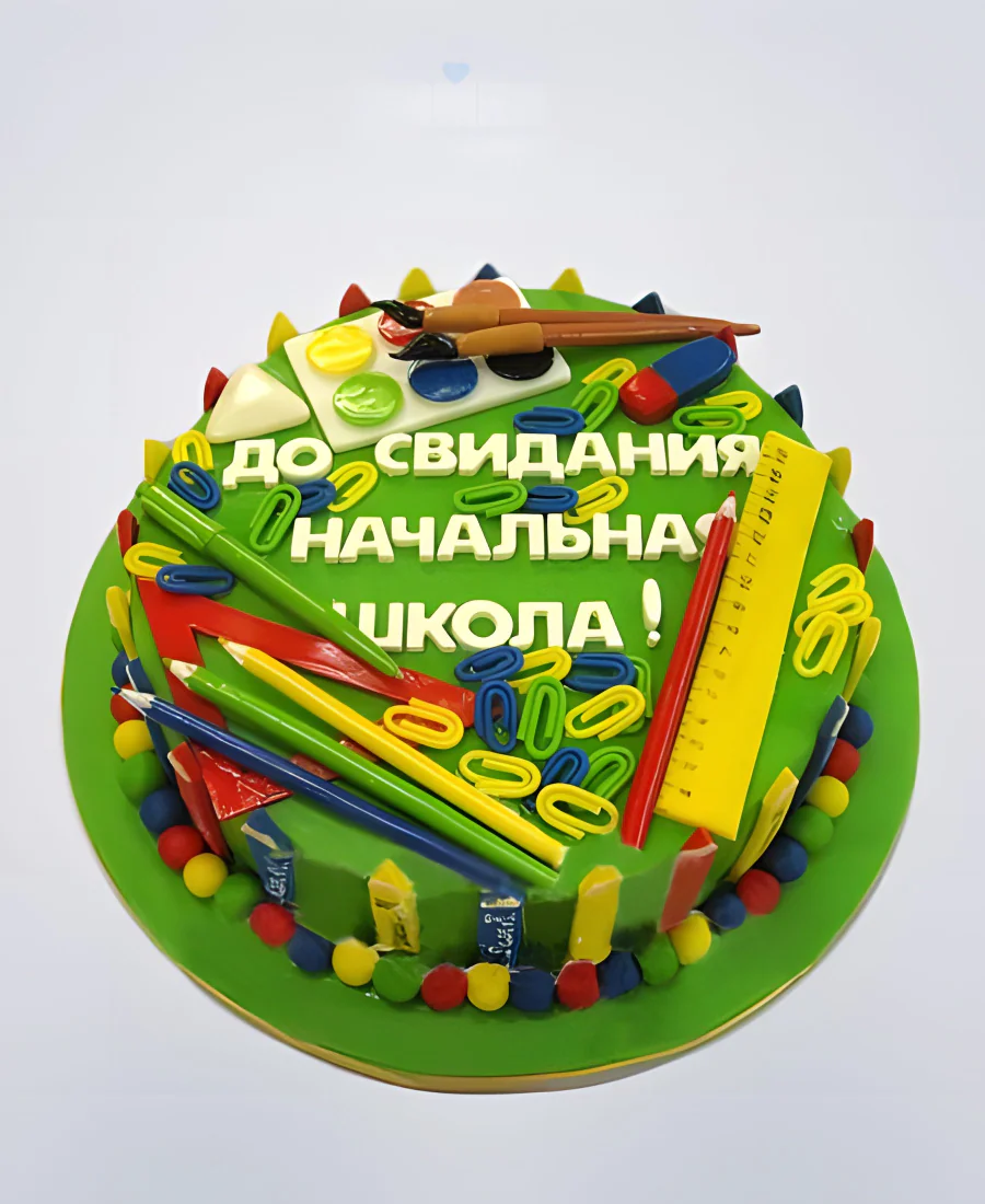 Торт на выпускной 4 класс зеленый с надписью Торт на выпускной 4 класс зеленый с надписью Фото