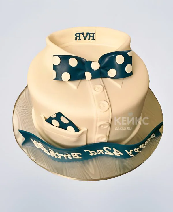 Торт в виде рубашки с бабочкой в горошек Торт в виде рубашки с бабочкой в горошек Фото