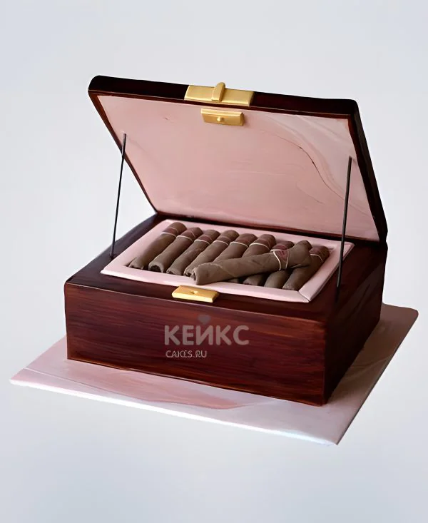 Торт в виде коробки с сигарами Торт в виде коробки с сигарами Фото