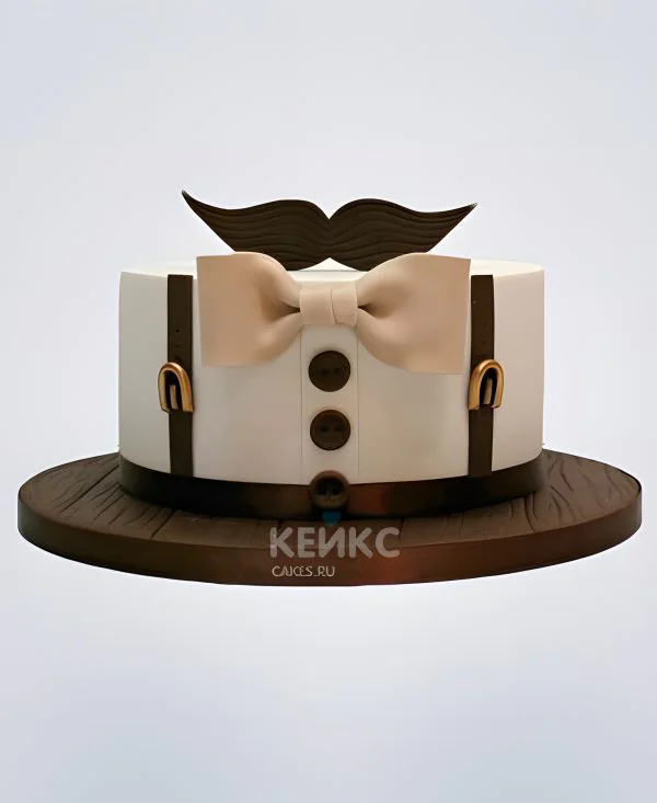 Стильный торт в виде рубашки с усами Стильный торт в виде рубашки с усами Фото