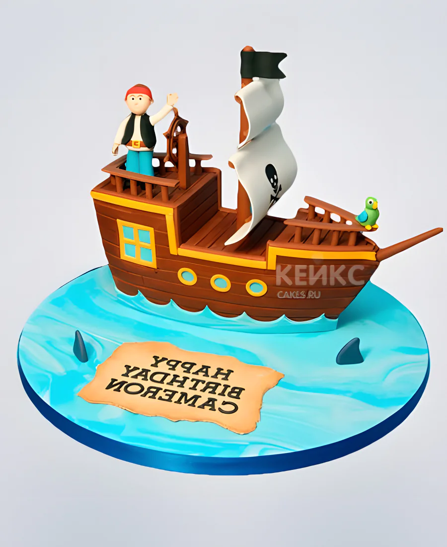 Торт в форме пиратского корабля для мальчика Торт в форме пиратского корабля для мальчика Фото