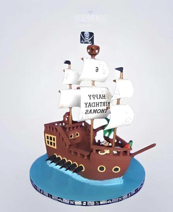 Торт пиратский корабль Фото