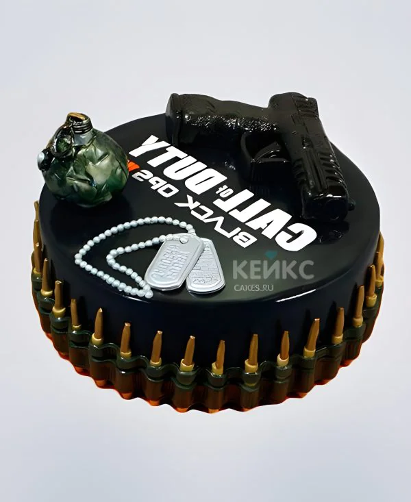Шикарный торт пистолет с патронами Шикарный торт пистолет с патронами Фото