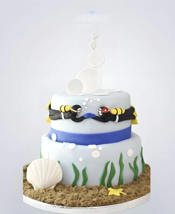 Торт плавание с двумя водолазами Торт плавание с двумя водолазами Фото