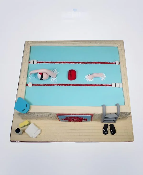 Торт плавание бассейн с пловцом Торт плавание бассейн с пловцом Фото