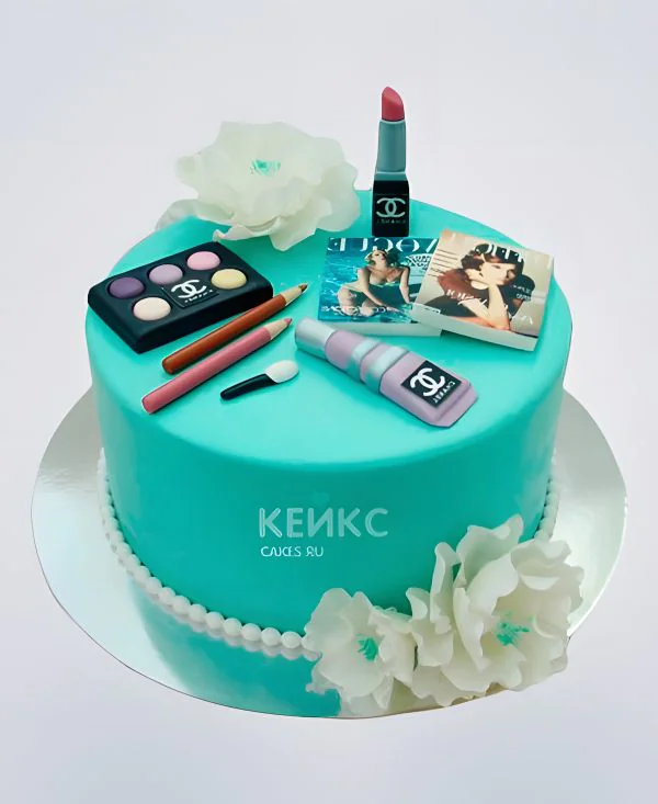Торт с косметикой подруге на День Рождения Торт с косметикой подруге на День Рождения Фото