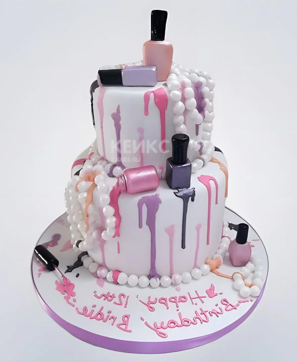 Торт с разными лаками для ногтей Торт с разными лаками для ногтей Фото