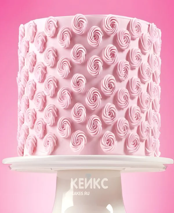 Торт с розовыми розами для подруги Фото