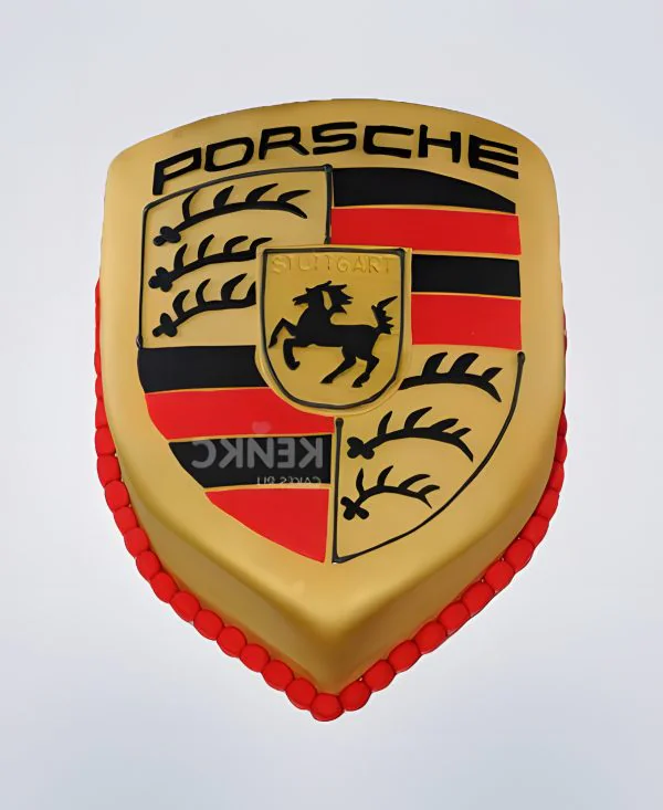 Брутальный торт с логотипом Порше Фото