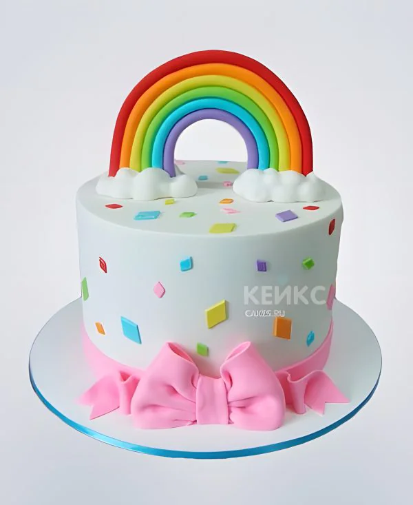 Нежный торт с радугой для девочки Нежный торт с радугой для девочки Фото