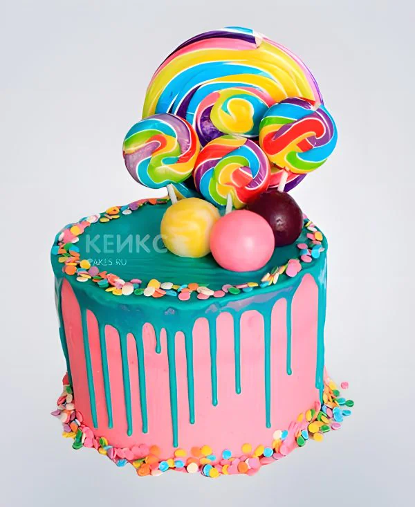 Детский радужный торт Детский радужный торт Фото