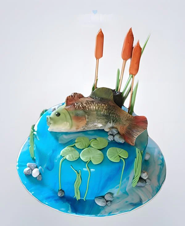Торт рыба в камышах Торт рыба в камышах Фото