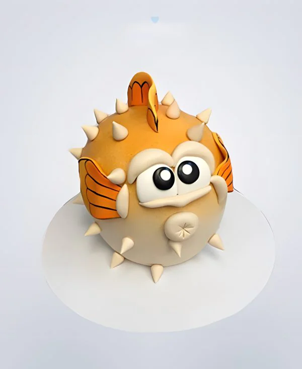 Торт в виде желтой рыбы Фото